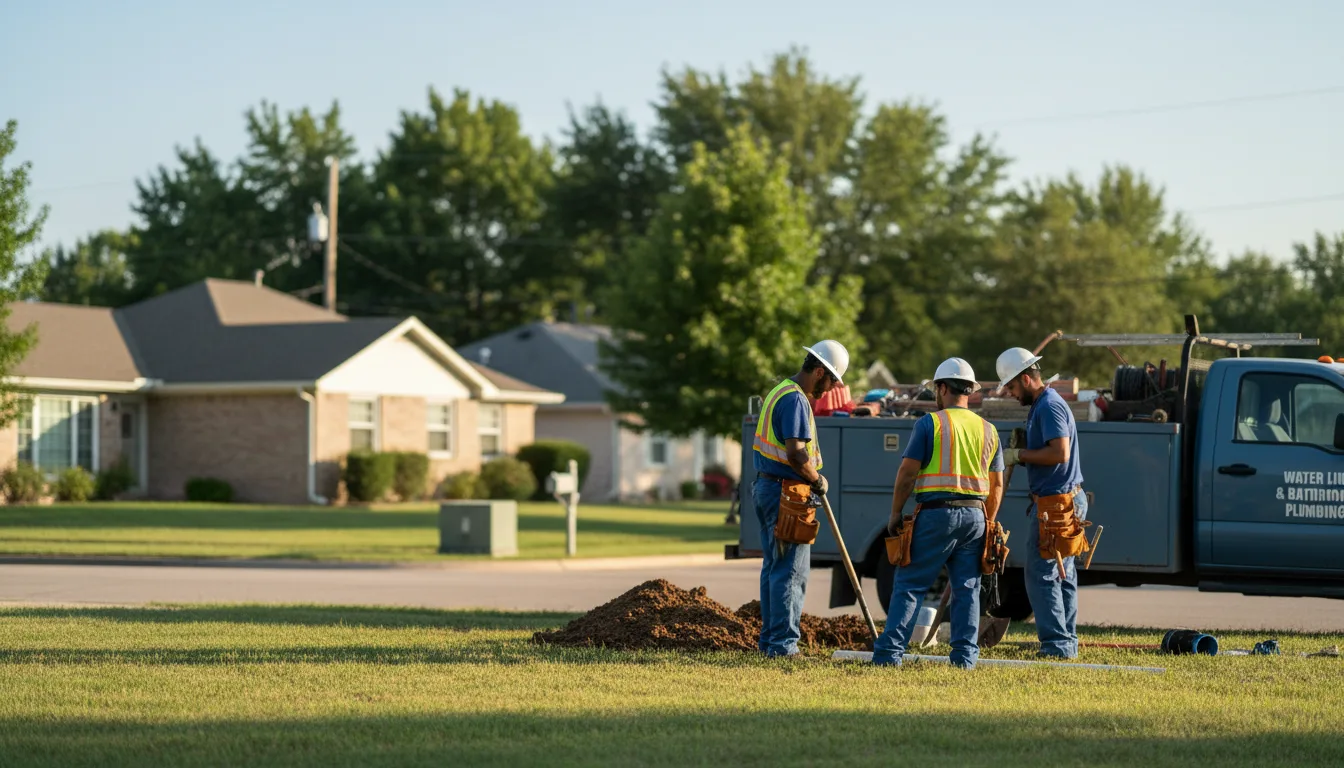 Residential water line and bathroom plumbing service in Dale, IN